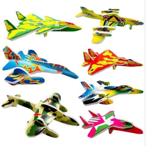 18Pcs/set Mini Paper Car Airplane Aircraft Fighter Military Model Toys 3D Foam Puzzle Assembly Kits Toys For Children Kids Boys
