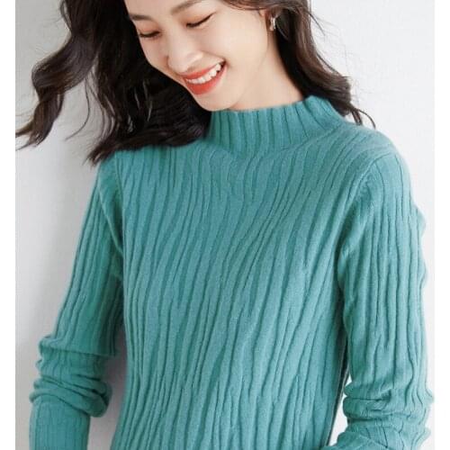 2021 Cashmere Winter Sweater Women Autumn Thick Pleated Pullover For Women Wool Shirt Long Sleeve Loose Sweater Female Tops