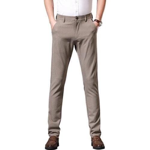 2021 Autumn New Men Straight-leg Business Casual Pants Classic Style Stretch Fabrics Comfortable Pants Male Brand Clothes