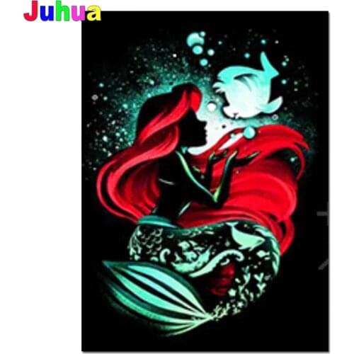5d diy Diamond Painting Full Square/Round Mosaic "Mermaid princess" Cartoon Girl Embroidery Handmade New Arrival Home Decor
