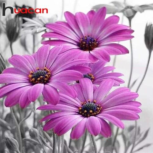 Huacan Diamond Embroidery Flowers Full Square Drill Diamond Painting Cross Stitch Pattern Picture Of Rhinestones Diamond Mosaic