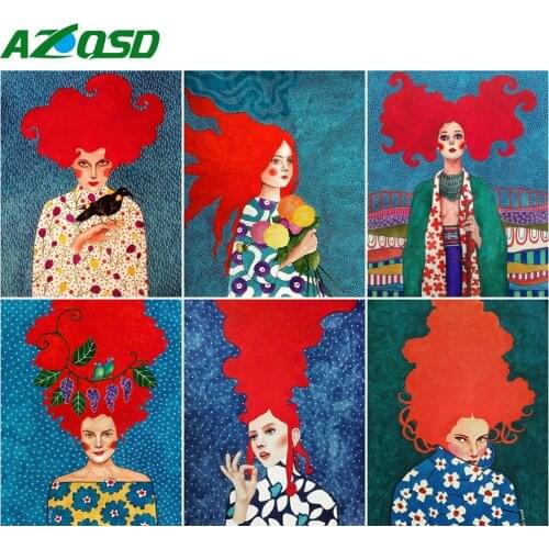 AZQSD DIY Oil Painting By Numbers Portrait Abstract Art Handmade Gift 40x50cm Coloring By Numbers Girl Home Bedroom Wall Artwork