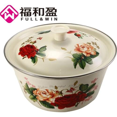 1PCS Hot Sale Finger Bowl Large Capacity Hand pilaf bowl Multi-purpose kichen Storage Container Easy Clean Made of Enamel