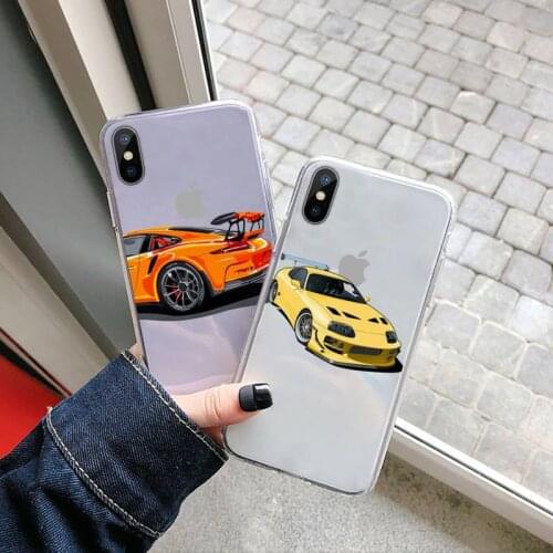Sports Cars Male Men Phone Case Transparent soft For iphone 5 5s 5c se 6 6s 7 8 11 12 plus mini x xs xr pro max