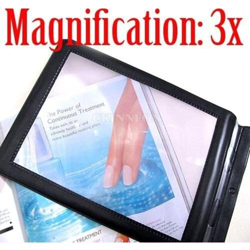 DHL 200PCS New Ultrathin A4 Full Page PVC Magnifier Sheet Large Magnifying Glass Book Reading Aid Lens Durable