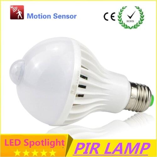 PIR Motion Sensor Lamp 3W 5W 7W 9W E27 220V Led Bulb Sound Sensor Auto Smart Bulb Infrared Body Lamp With Motion Sensor Light