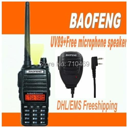 DHL freeshipping+BAOFENG UV-89 two-way radio VHF/UHF Dual Band portable ham Radio Handheld Tranceiver UV 89 UV89 with microphone
