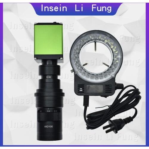 HD 1080P 1/2-inch Electronic Video Microscope Camera HDMI 10X-200X Zoom C-Mount Lens Phone Motherboard Repair Metal Detection