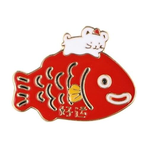 Custom Koi Fish Enamel Lapel Pin Chinese lucky fish welcome to customize with your design
