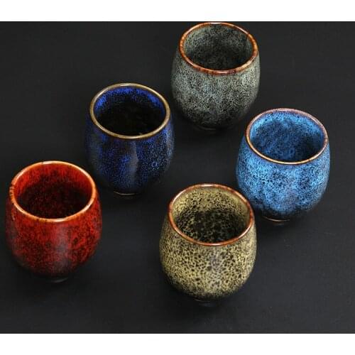Kiln Change Glazed Tea Cup Big Size Ceramic Teacup 150ml Drinking Travel Drinkware Porcelain Coffee Mug
