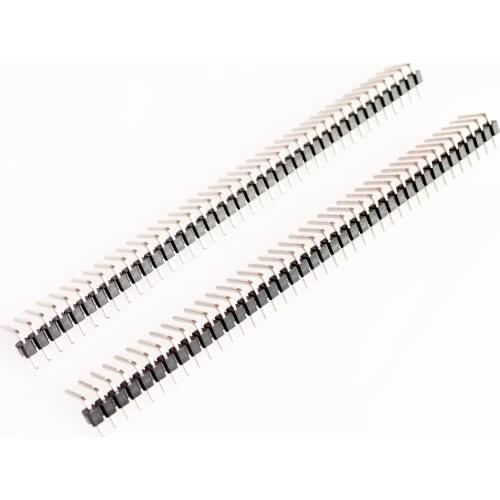 Hot Sale 10pcs 40 Pin 1x40 Single Row Male 2.54mm Breakable Pin Header Right Angle Connector Strip