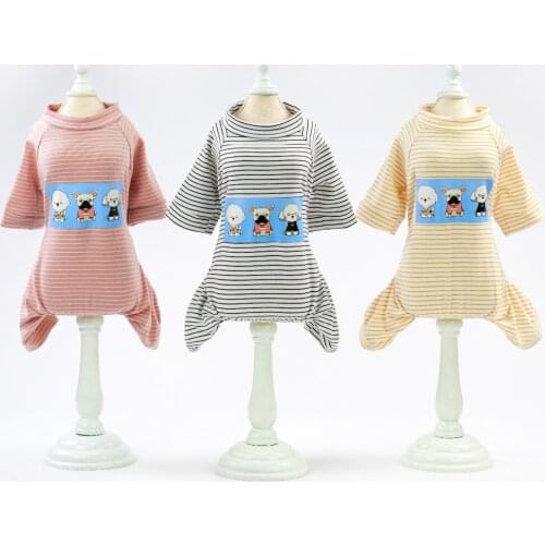 2019 Brand Best selling casual pattern coat pet clothing puppy Chihuahua clothes cat new clothesBreathable cotton strip Hot Sale