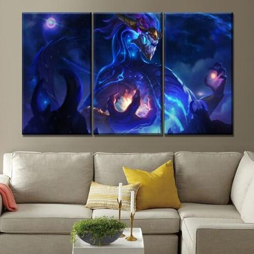 Canvas Painting 3 Piece Home Decorative Living Room Wall Game Poster Modern Print Type League Of Legends Aurelion Sol Picture