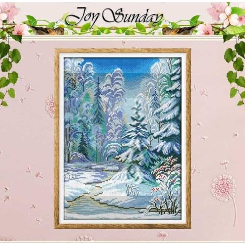 Winter forest painting counted Cross Stitch 11CT 14CT Cross Stitch Set Wholesale DIY Cross-stitch Kit Embroidery Needlework