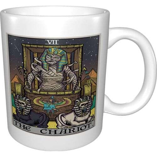The Chariot Tarot Card Egyptian Mummy Halloween Art Spooky Goth Witch Gift Mug Coffee Cup Coffee Mug Skyrim