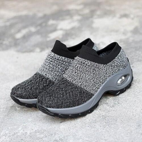 Running Sneakers Fashion Breathable Mesh Casual Shoes Platform Sneakers Men Platform Slip-On Sneakers Walking Women Shoes 445