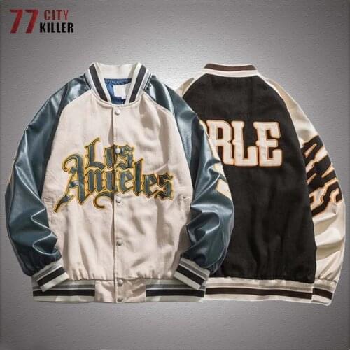Hip Hop Patchwork Baseball Jackets Men New Oversized Letter Embroidery College Jacket Mens Couple Streetwear Bomber Coats Unisex