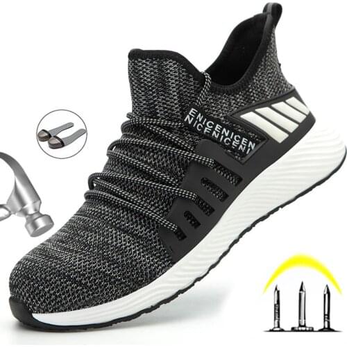 Lightweight Steel-Toed Work Shoes Smash-Proof Stab-Resistant Breathable Soft Four Seasons Non-Slip Protective Shoes Safety Shoes