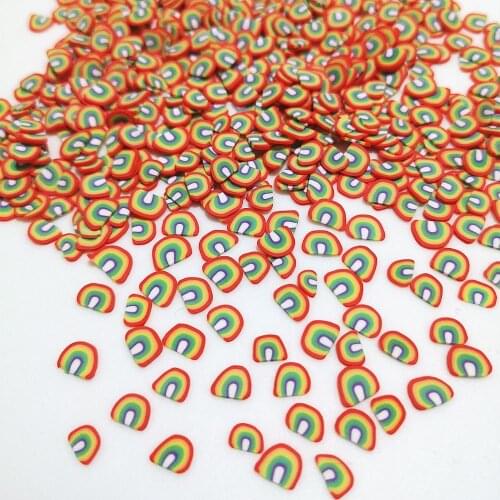 20g Kawaii Rainbow Soft Clay Slice DIY Nail Arts Decoration Polymer Clay Sprinkles for Crafts Simulation Food Play