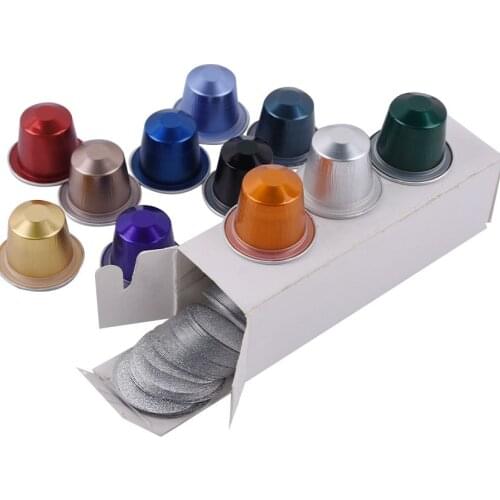 100 Pcs Aluminum Foil Empty Coffee Capsules With Machine Sealing Lids Flim Cover For Coffee Powder Sealing