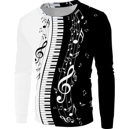 OGKB Fashion Novelty Streetwear Sweatshirt Men Pullover Shirts Musical Note 3D Print Piano Harajuku Long Sleeve Shirts Oversize