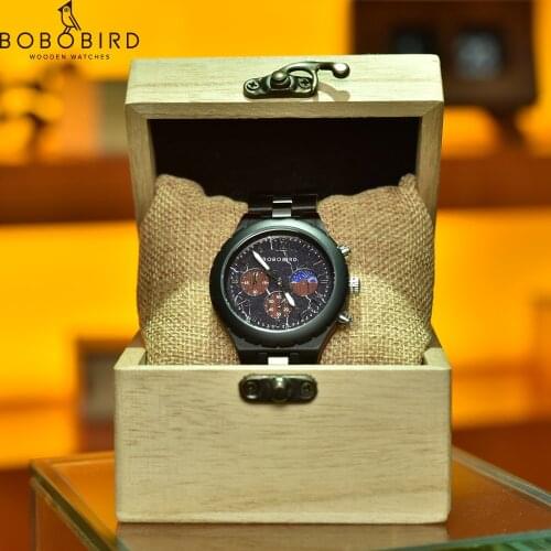 BOBO BIRD Mens Watches Wooden Man Wrist Watch For Men Wrist Male Wristwatches Wood Womens Clock Custom Lady Watch Logo