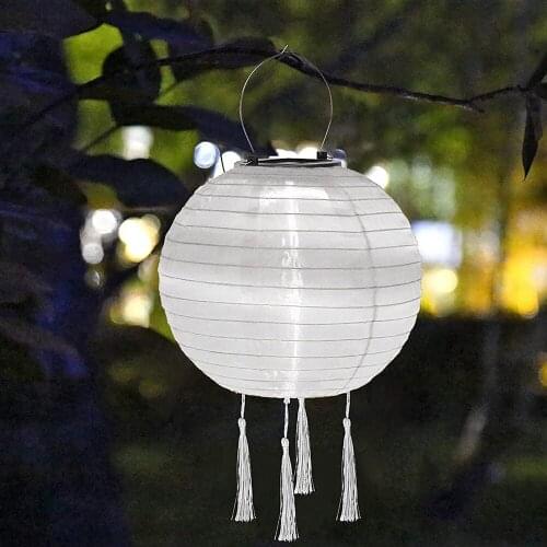 Outdoor LED Solar Lantern Lamp Festival Party Decor Event Hanging Light Chinese Paper Ball Lampions For Party Wedding Decor