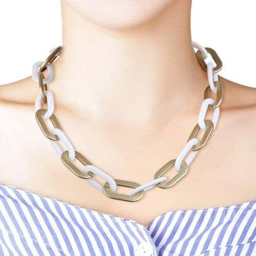 Punk Bold Acrylic CCB Chain Short Collar Neckalce For Women New Fashion Exaggerated Gothic Link Chains Necklace Party Gift