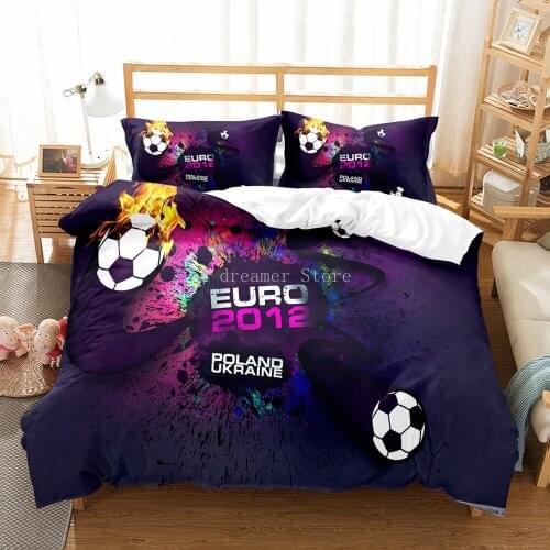 Football Printed Duvet Cover Sports Quilt Cover With Pillow Case Children Kids Comforter Set For Boys Teens Soccer Bedding Set