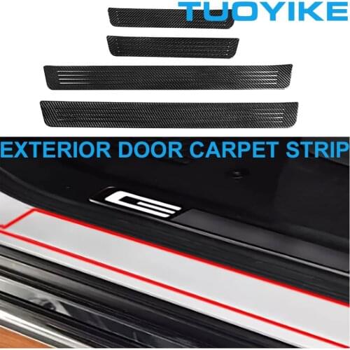 Real Carbon Fiber Exterior Front Rear Door Carpet Strip Frame Cover Trim Sticker For Mercedes BENZ W464 G63 G500 G550 2019-20