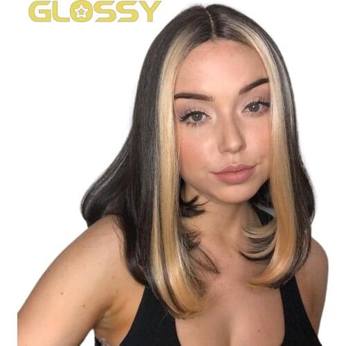 Ombre Straight Lace Front Wig Remy 150% Density Short Bob Wig 1B/27 Lace Front Human Hair Wigs For Women Transparent Lace Wig