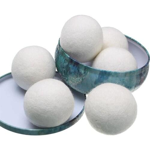 6Pcs Organic Wool Tumble Dryer Balls Reusable Natural Fabric Softener Home Washing Balls Wash Machine Accessories