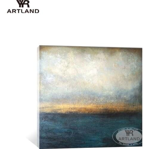 Nordic modern abstract High quality pure handmade canvas oil painting seascape wall art picture poster for living room bedroom