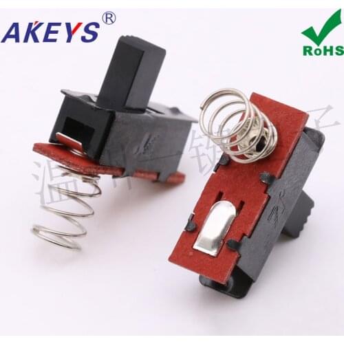 10pcs SS-11H01 single row 2 two gear with spring with mounting hole vertical toggle switch power spring button