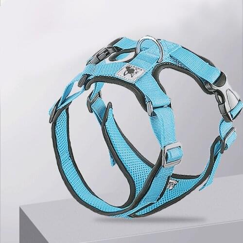 Reflective Dog Harness and Leash Mesh I-Shaped Traction Rope Summer Breathable Pet Adjustable Harness Vest for Small Medium Dog