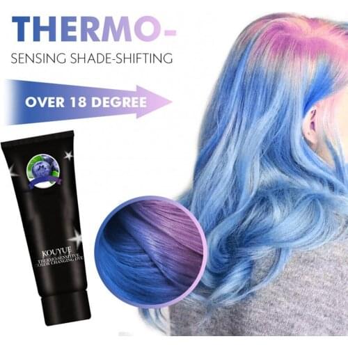 Hair Dye Thermochromic Color Changing Dye Gray Hair Color Cream Thermo Sensing Shade Shifting Hair Color Wax Hair Styling Salon