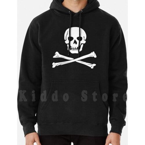Skull & Crossbones hoodie long sleeve Skull Bones Tattoo Sailor Pirate Crossbones Jolly Roger