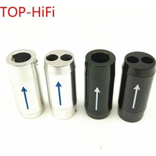 TOP-HiFi 4pcs/lot Aluminium 1 to 2 Y Splitter Speaker Audio Power Cable Wire Adapter Plug 1X11mm to 2X7mm Wire Pant