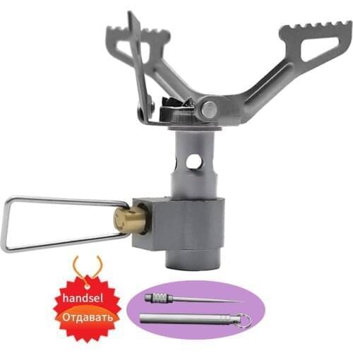 Outdoor Ultra-light Camping Folding Mini Gas Titanium Stove Cooking Burner 25g Pocket Picnic Survival Furnace Gas Burner Cooker