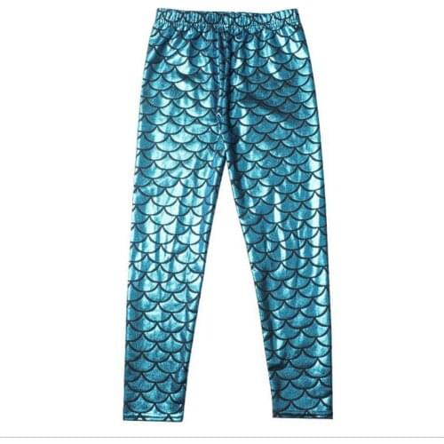 Ywstt 2017 girls simulation mermaid cute pants leggings colorful digital printing summer style child leggings 11 colors