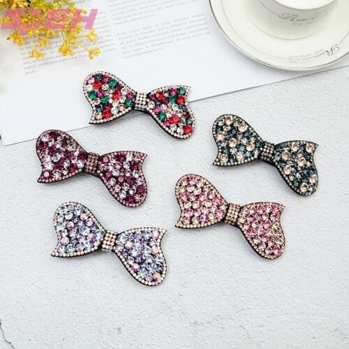 Ladies green onion pink big bow hairpin headdress boutique single fork clip hair accessories