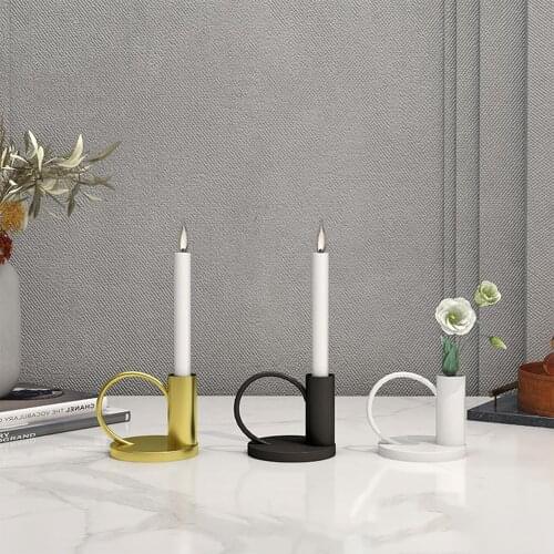 European Style 1/3 Pcs Metal Geometric Candle Holder Dining Table Wedding Hotel Party Candle Holder Home Decoration Gift