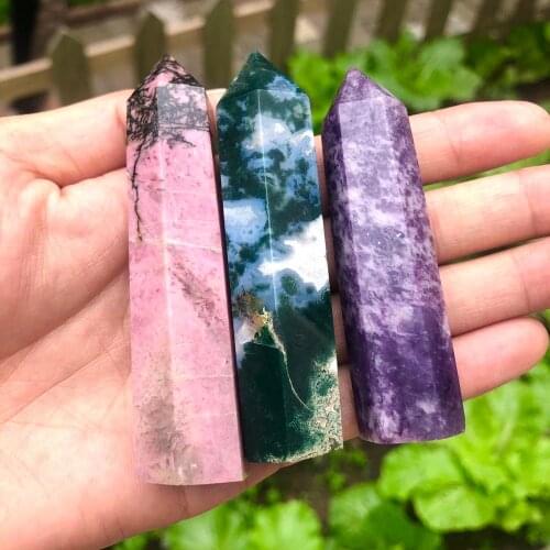 1pc 4-7cm Natural Crystal Quartz Wand Point Healing Stones for Aquarium Crafts Making Ornaments Home Deco