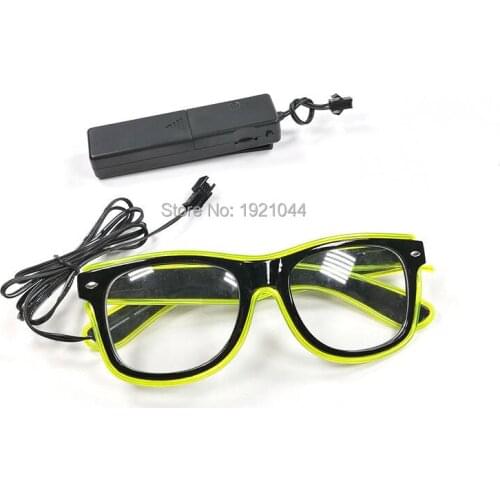 10Colors Select 5pieces a pack Wholesale Product EL Wire Glowing Glasses with Voice Controller for Dance Party Decoration
