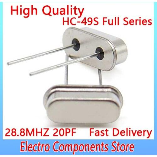 10PCS/Lot Quartz Resonator HC-49US 2Pin 49S 28.8MHZ HC-49s Crystal Oscillator Electronic Kit Passive Resonators 20PF ±20PPM