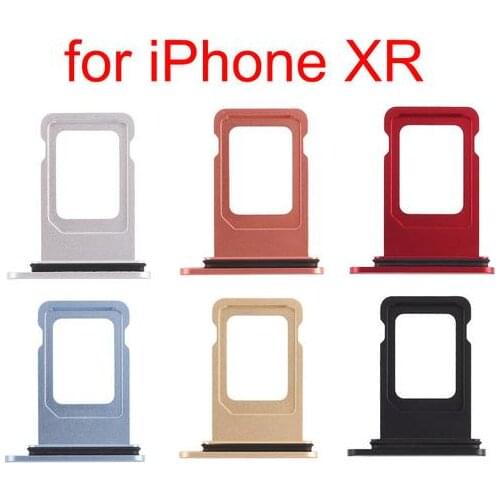 10PCS/lot Original new Nano Single or Dual Sim Card Tray Slot Holder Socket Adapter with Rubber Sealing For iPhone XR 6.1" Parts