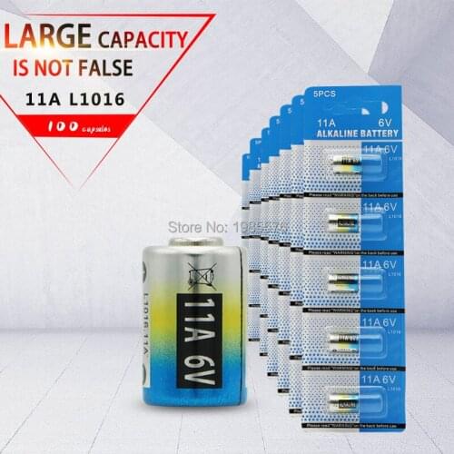 100pcs 11A 6V battery Primary Dry Batteries L1016 Alkaline Car Key Remote Battery for Anti-theft Lock PVC Package Drop Ship