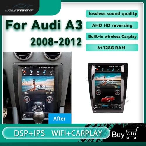 128G Video Multimedia Player Stereo Android For Audi A3 12.1 Inch 2008 —2011 2012 GPS Android Vertical Screen Radio Receiver