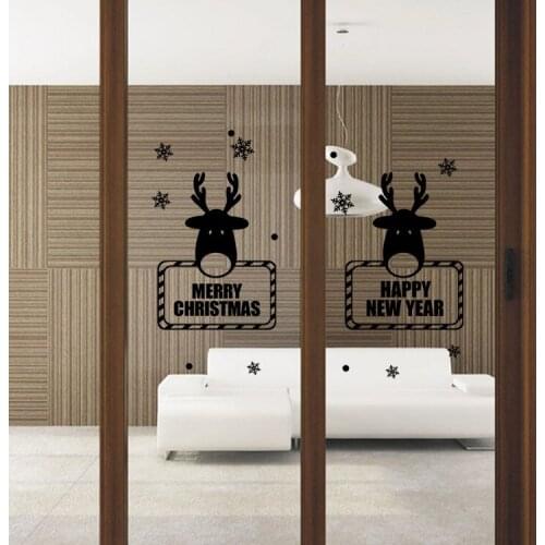 2016 Christmas Deer shop window decoration stickers glass Christmas ornaments accessories window sticker 74x59cm CP1024