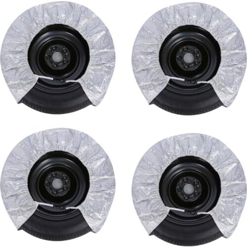 4 Pcs/set Car Tire Covers Wheel Protector Waterproof Sun Rain Frost Snow Protector Aluminum Film Wheel Protective Cover 4 Season